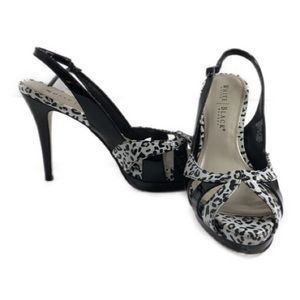White House Black Market Black and White Heels